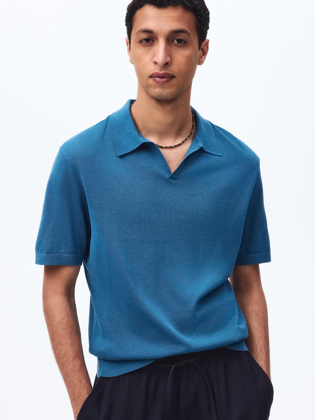 Buy H&M Regular Fit Silk Blend Polo Shirt - Tshirts for Men 42836363 ...