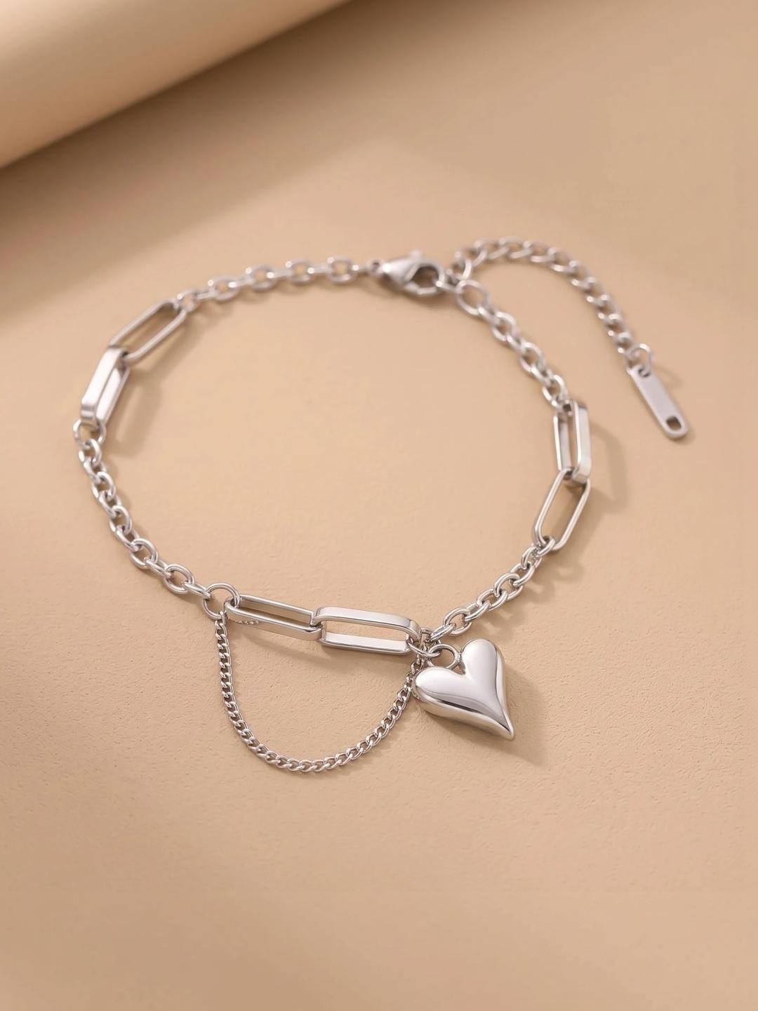 Buy MYKI Silver Plated Stainless Steel Charm Bracelet -  - Accessories for Women