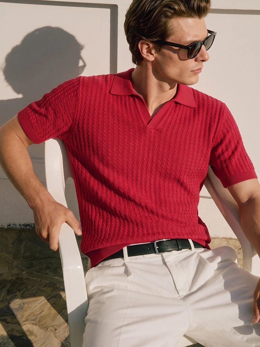 The Indian Garage Co Men Polo Collar Slim Fit T-shirt - Image 1
