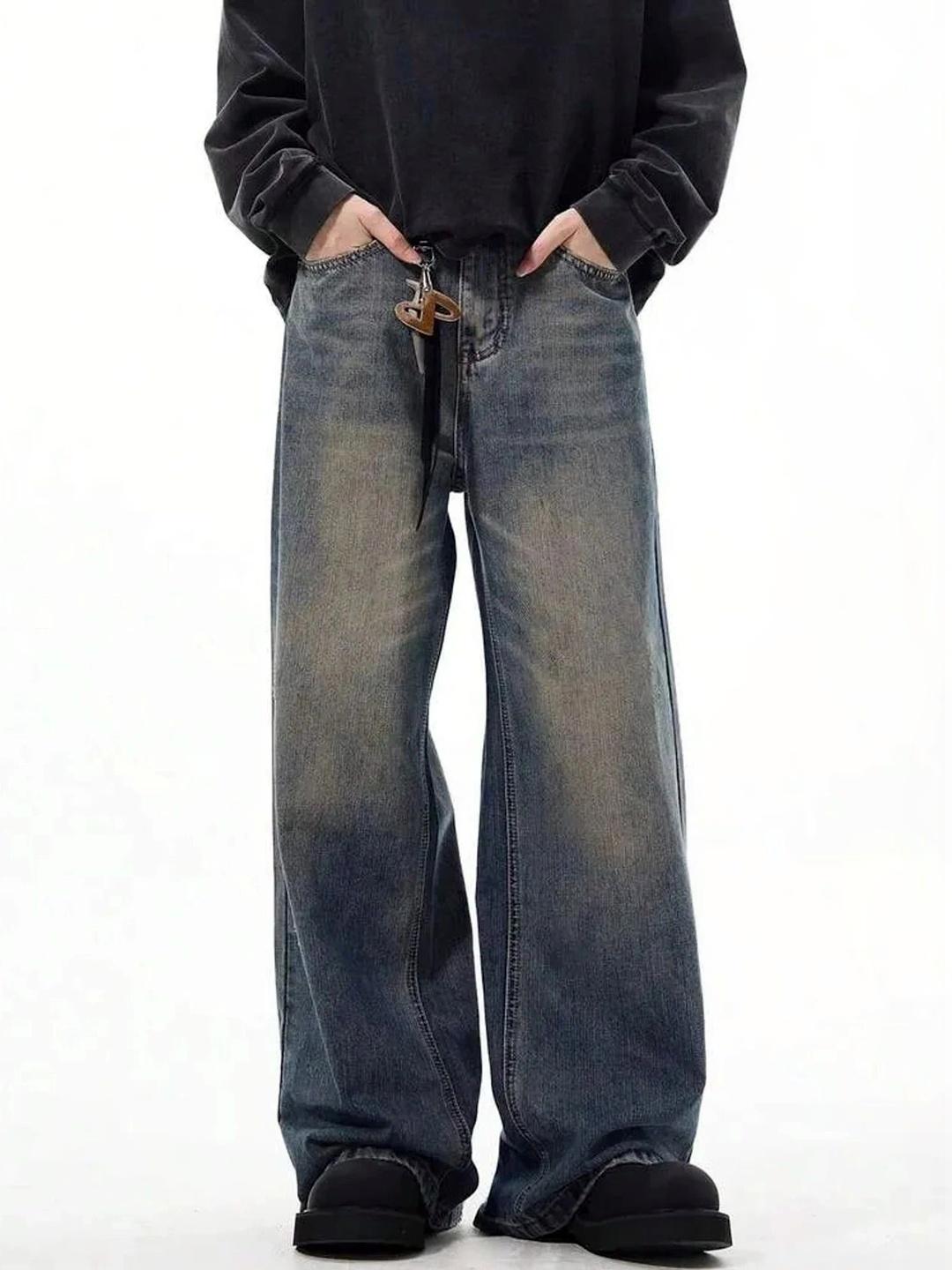 Stylecast X Kotty Men Wide Leg Low-Rise Jeans