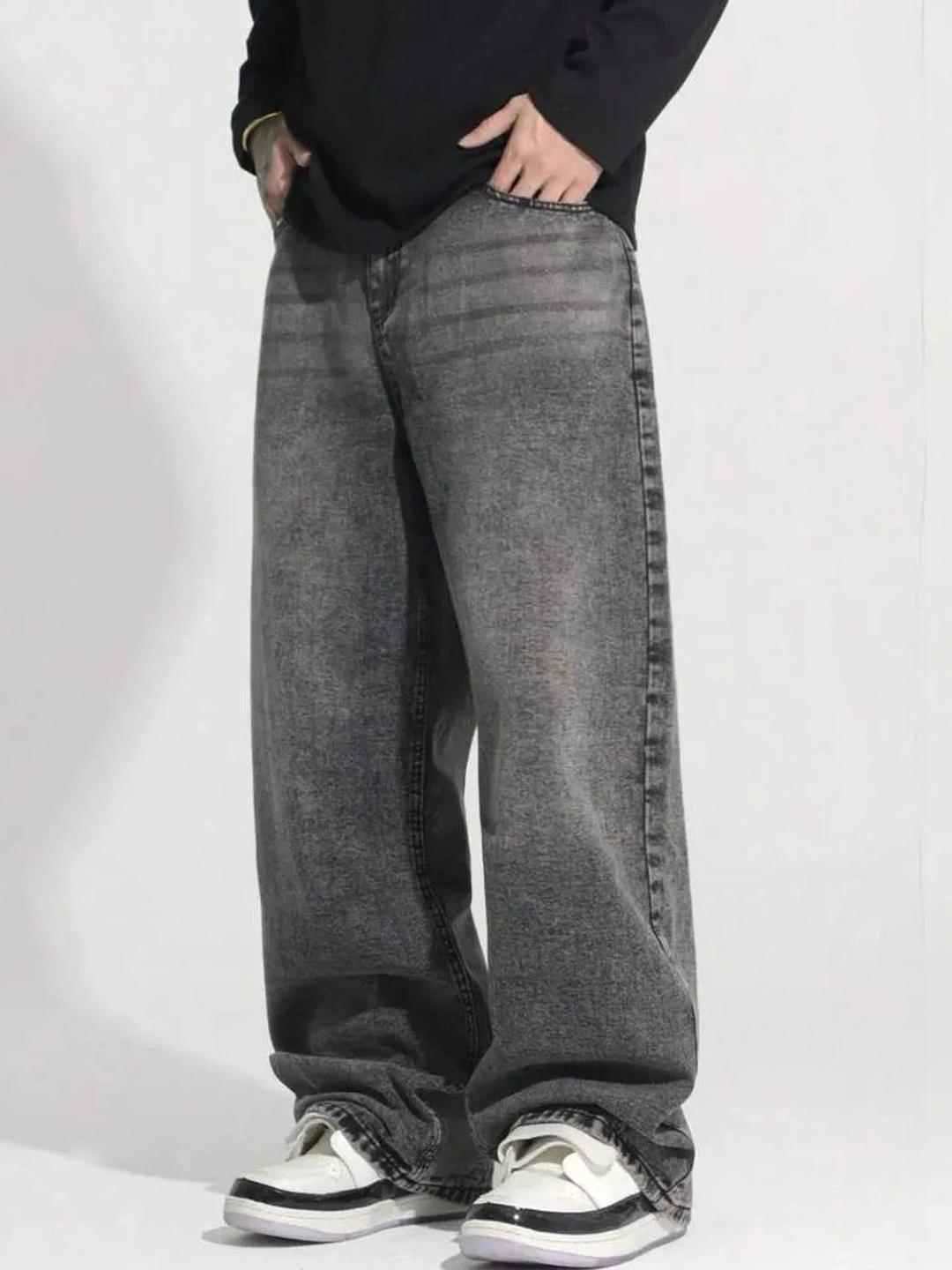 Stylecast X Kotty Men Wide Leg Low-Rise Jeans