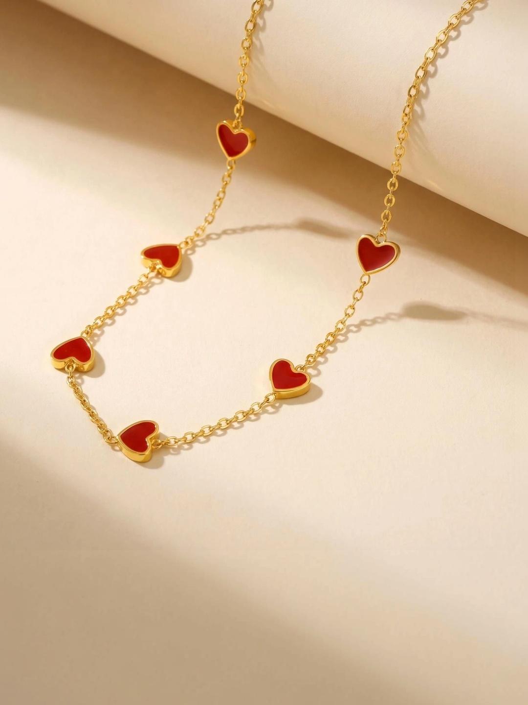 Buy MYKI Stainless Steel Gold Plated Enamelled Anti Tarnish Minimal Necklace - - Accessories for Women