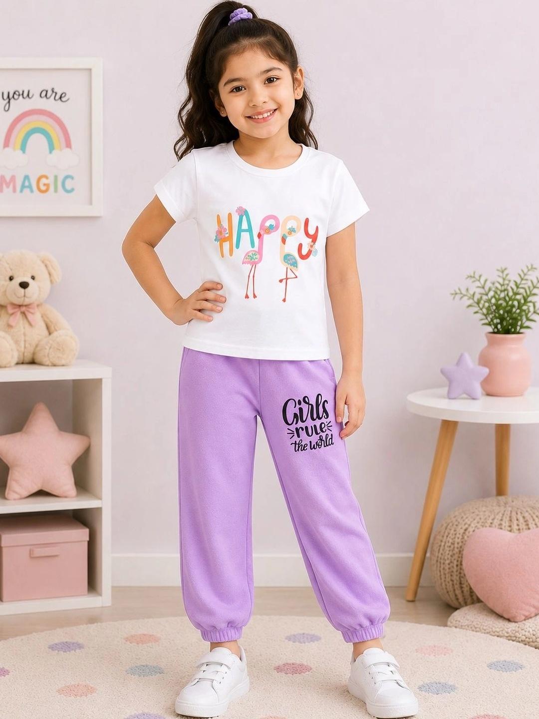 Buy FAZZA Girls Printed T Shirt With Pyjamas - - Apparel for Girls