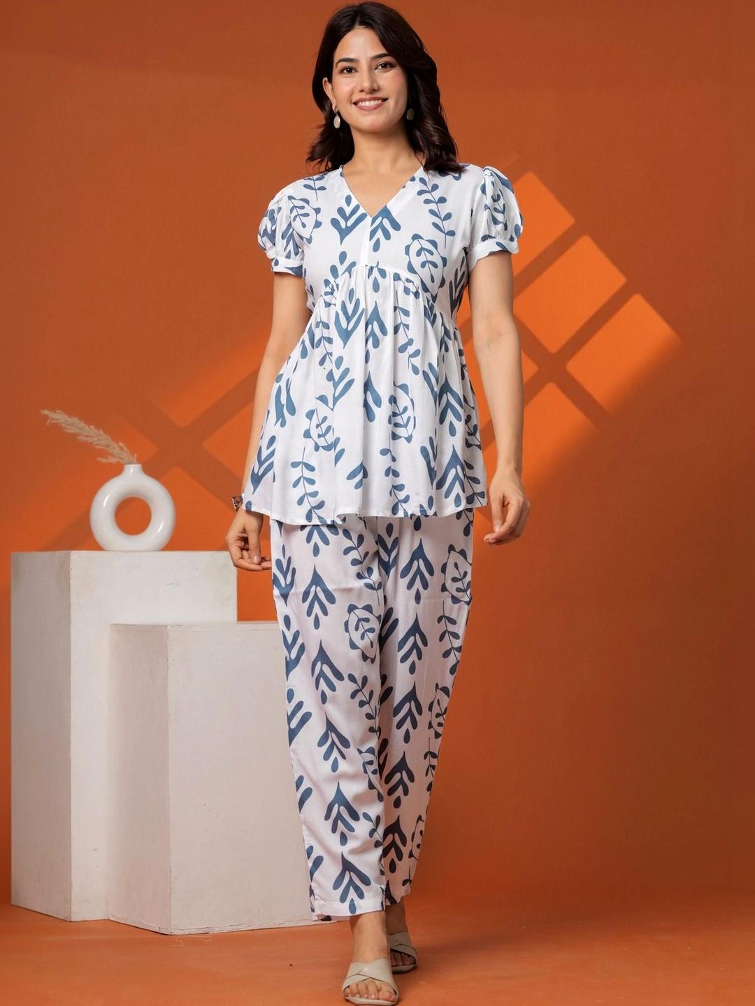 Buy HERE&NOW Printed Top With Trousers - - Apparel for Women