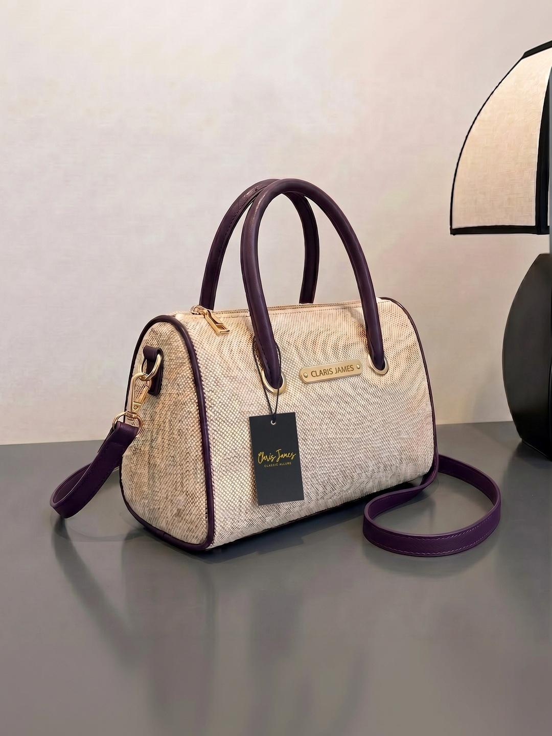 Buy CLARIS JAMES Textured PU Structured Satchel - - Accessories for Women