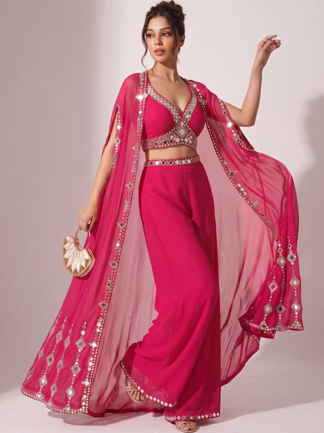 Buy NILORMY Top With Palazzo & Shrug Co Ords -  - Apparel for Women