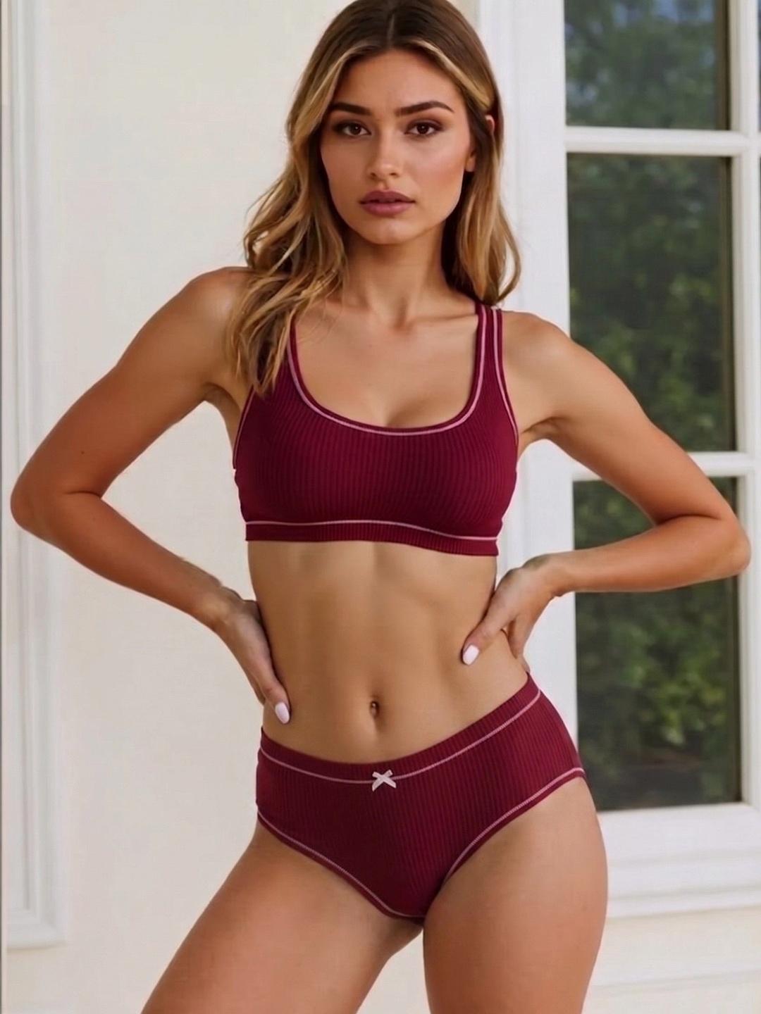 Buy Roadster Women Pack Of 3 Self Design Seamless Bikini - - Apparel for Women