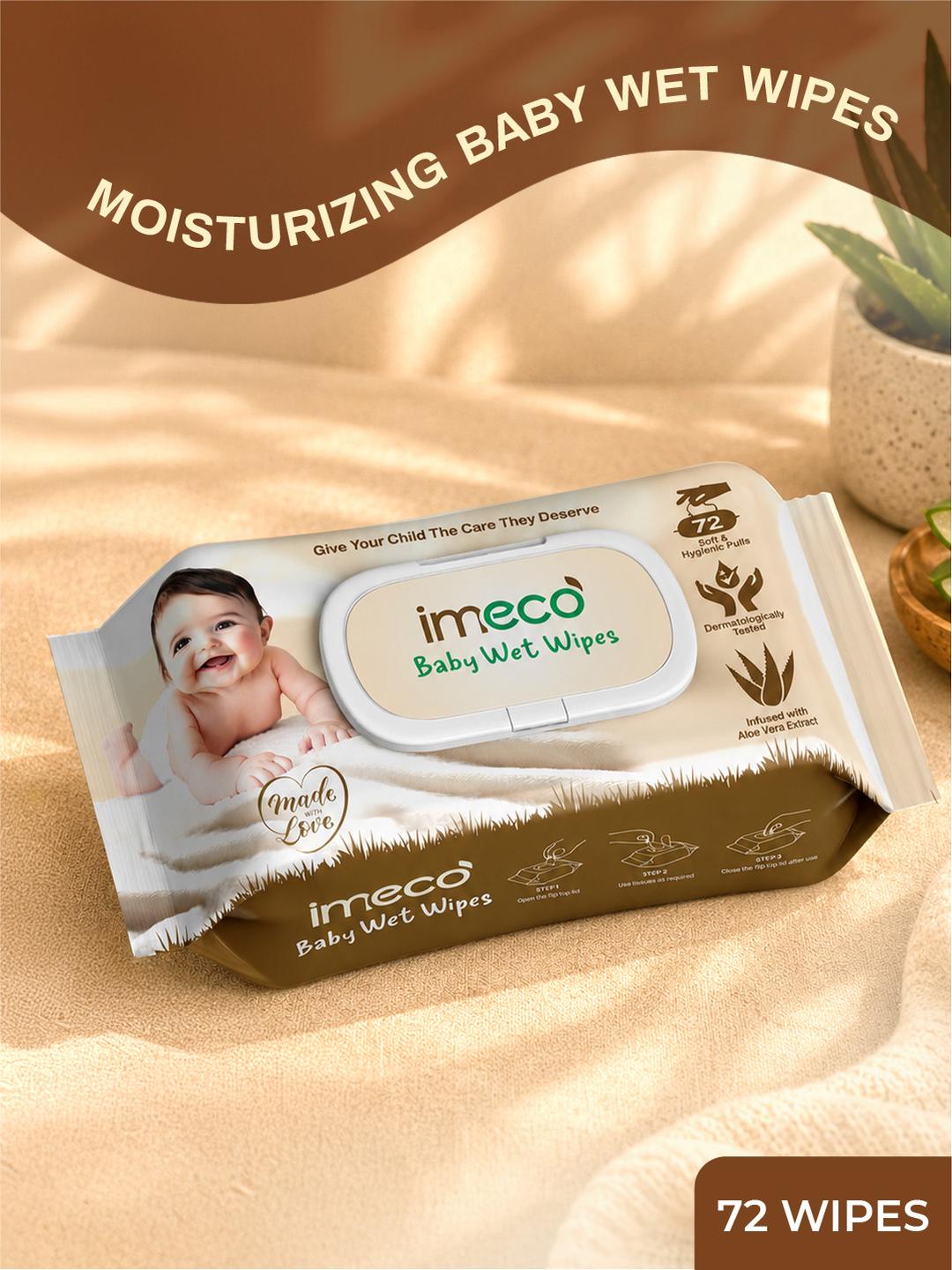 Buy IMECO Moisturizing Aloe Vera Baby Wipes 72 Wipes - - Personal Care for Unisex Kids