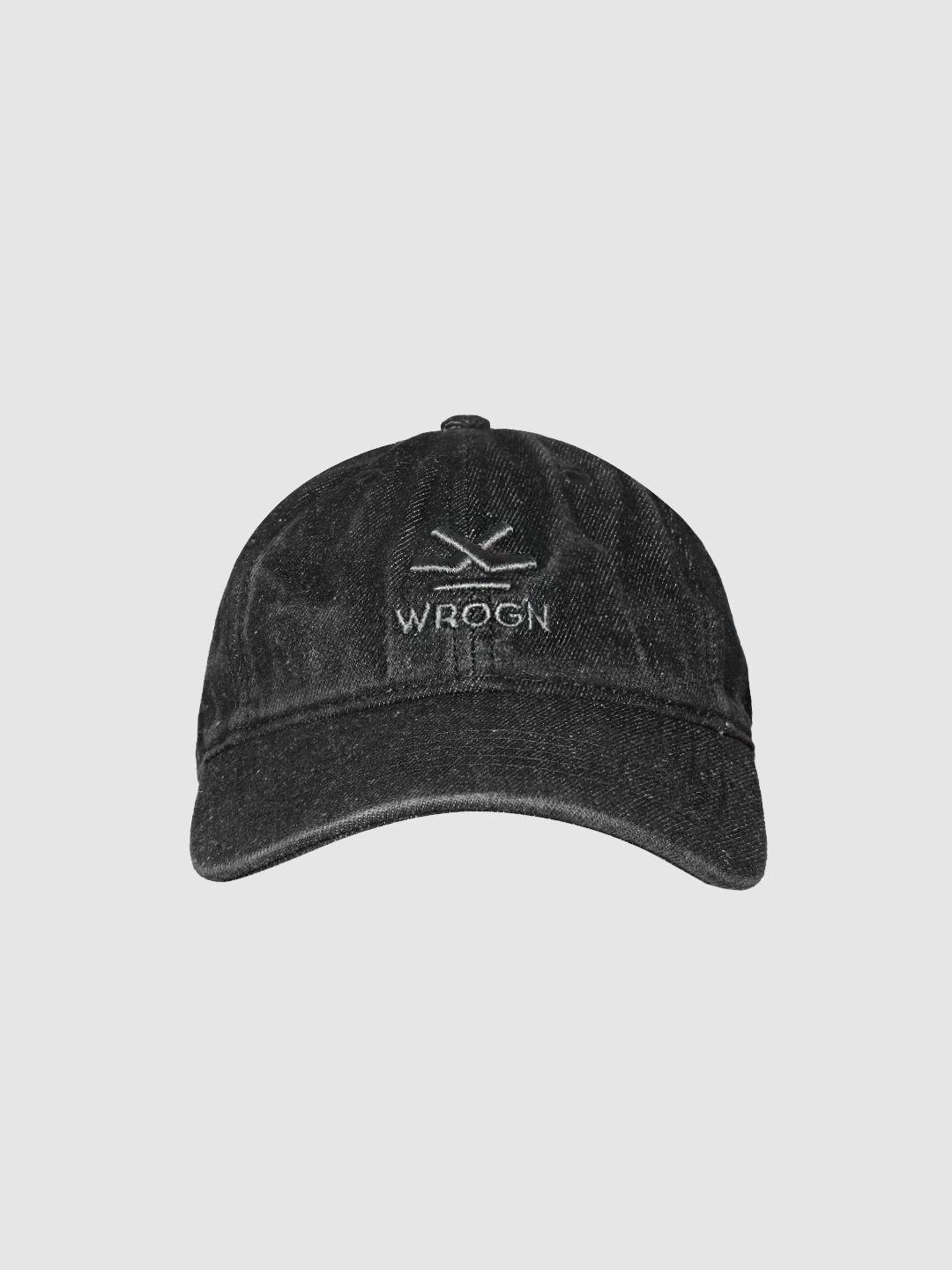 Buy WROGN Unisex Black Embroidered Baseball Cap - - Accessories for Unisex