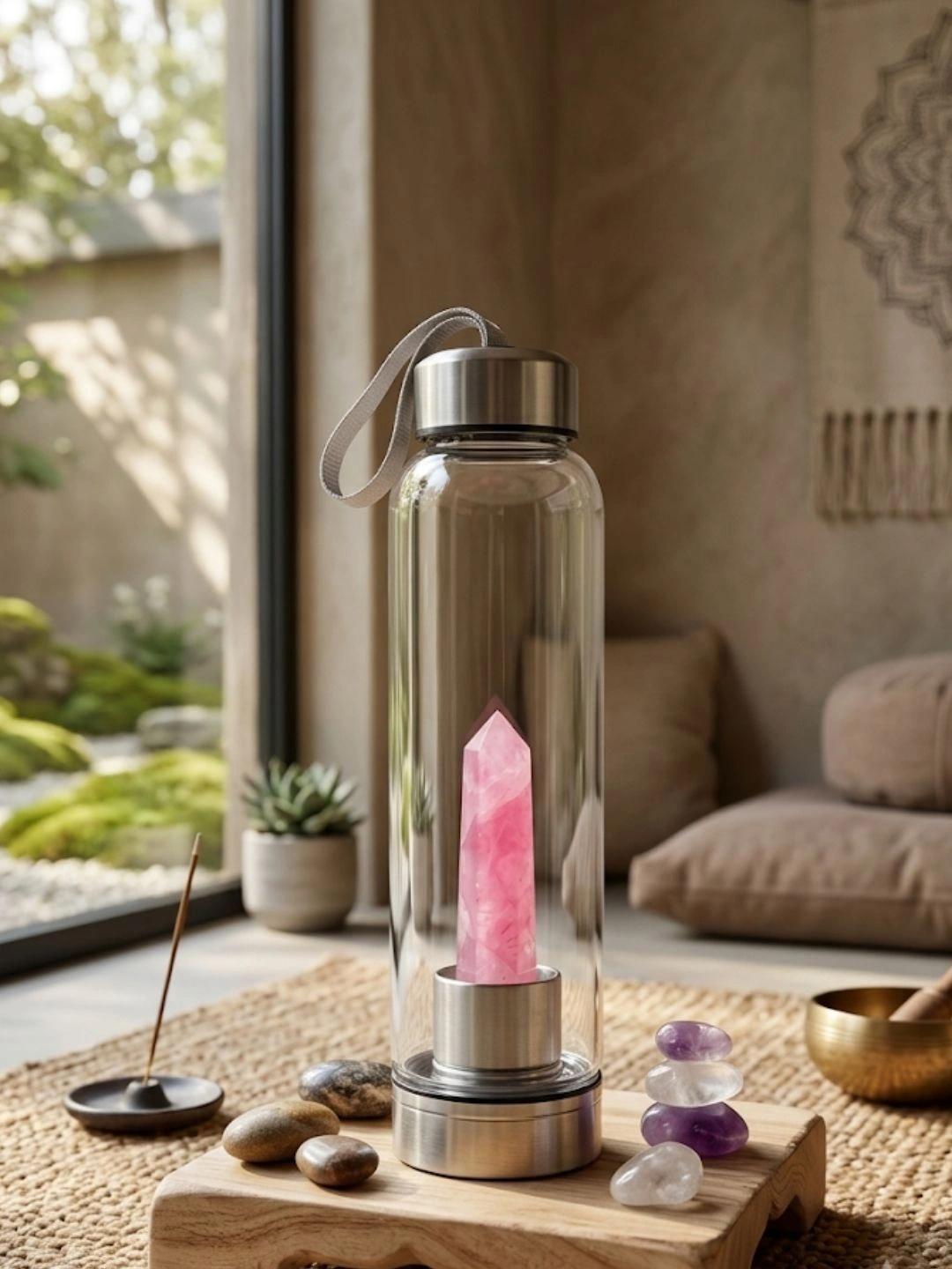 SaaRaa Fictions Rose Quartz Water Bottle - Image 1