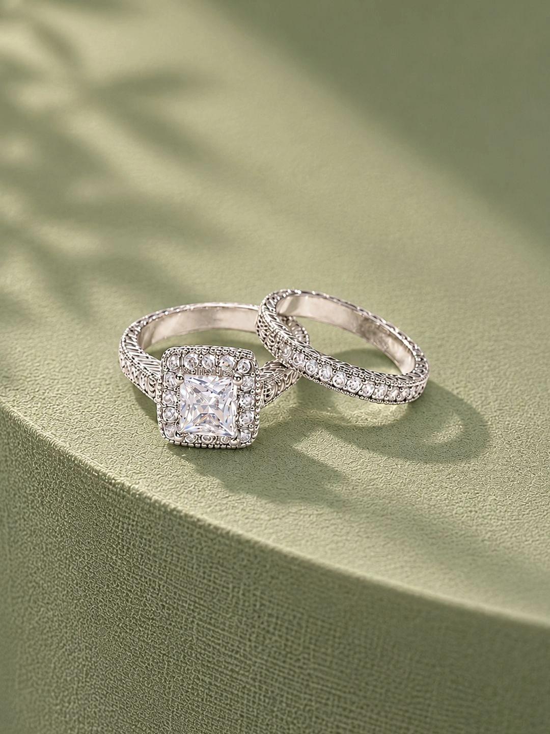 Buy Peora Women Silver Plated Crystals Finger Ring - - Accessories for Women