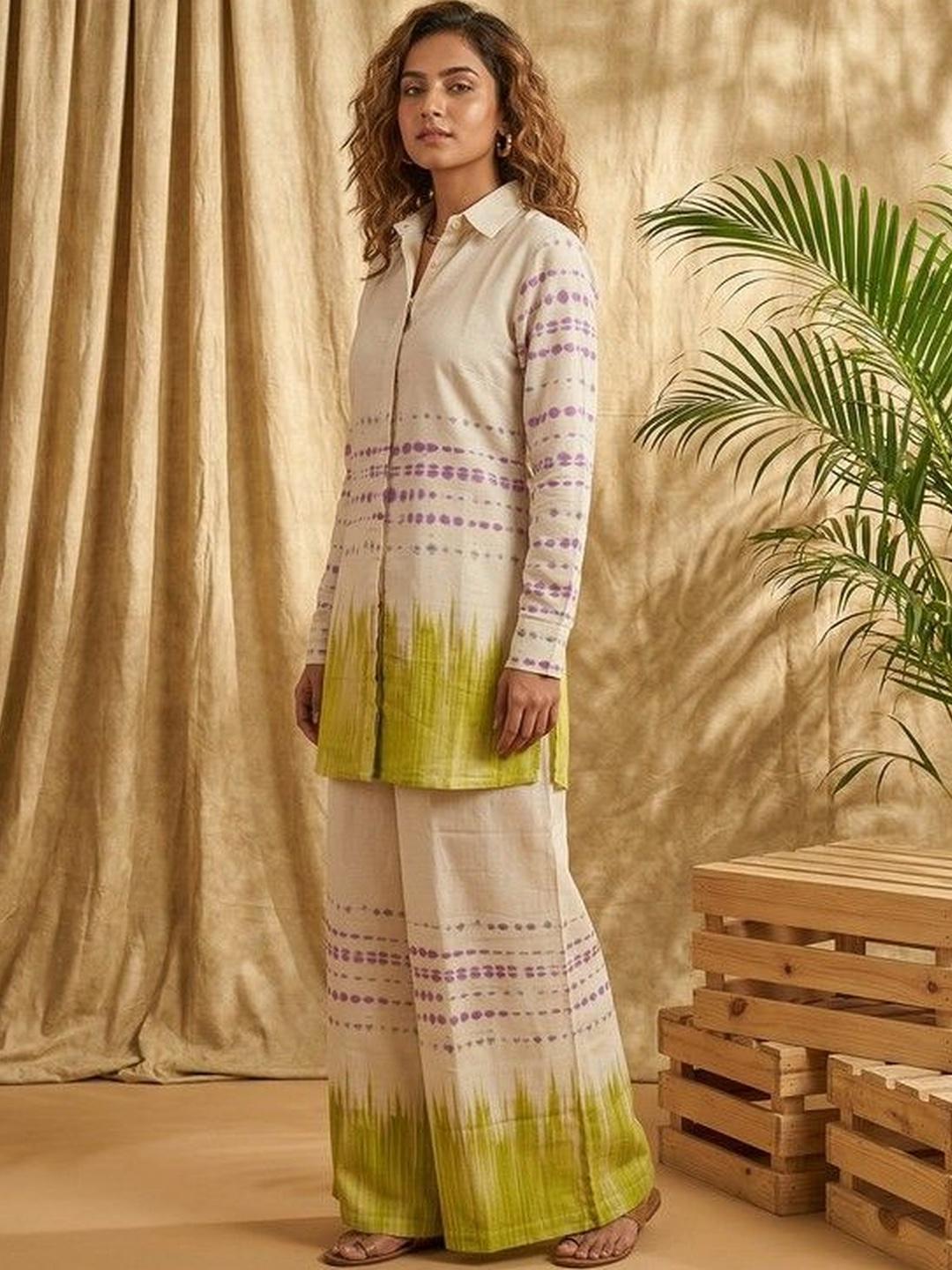 Buy CLOTHING CLOSET Tie And Dye Dyed Shirt With Palazzos - - Apparel for Women