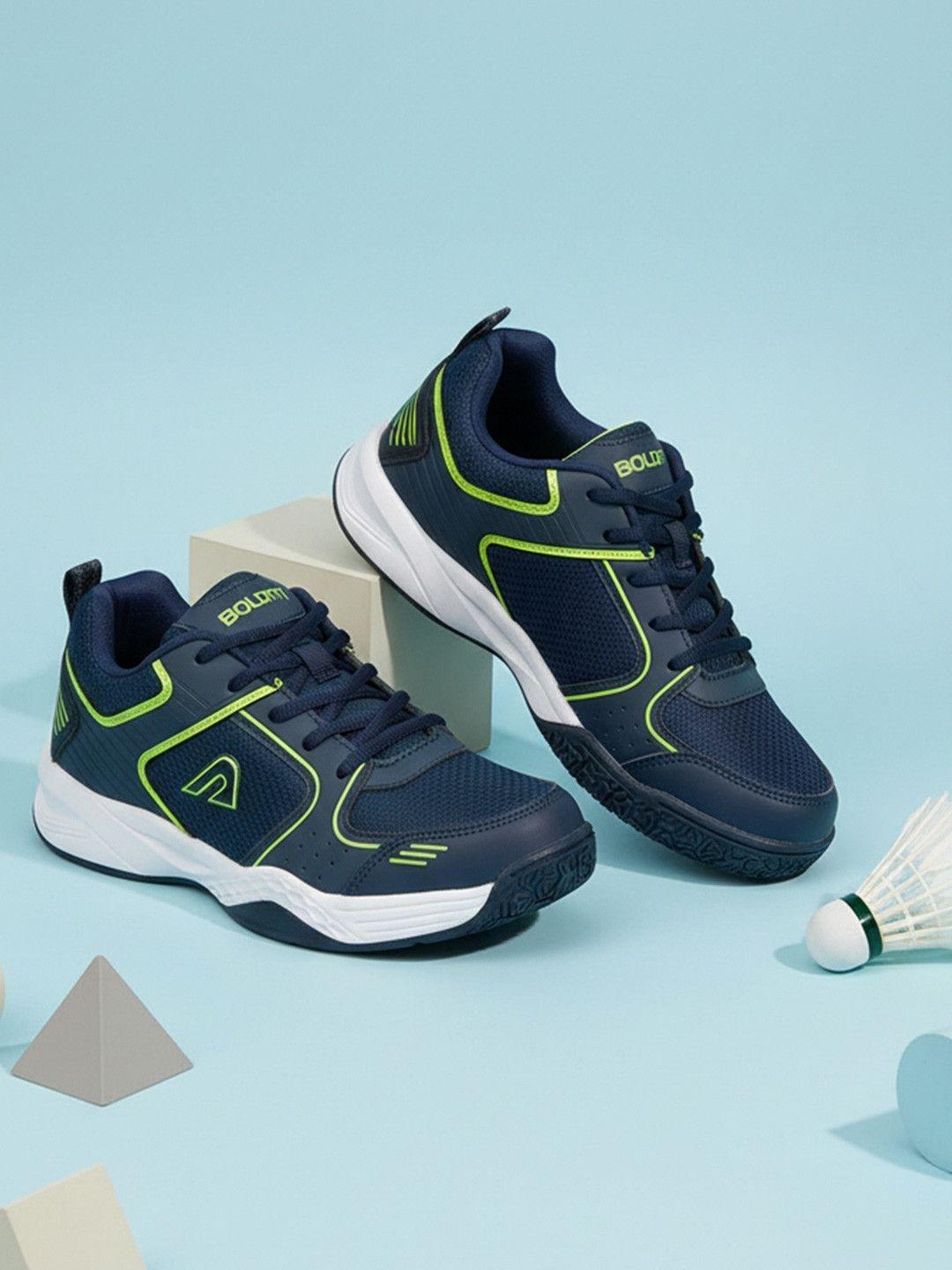 Buy BOLDFIT Men Black Neon Green Smashpro Badmintion Shoes - - Footwear for Men