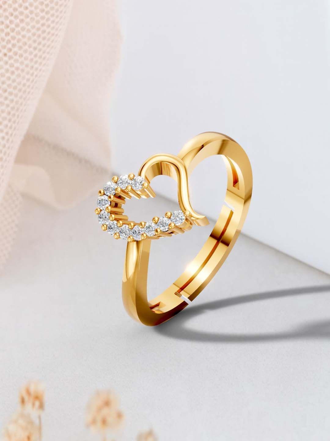 Buy MISS HIGHNESS 925 Sterling Silver Gold Plated Cubic Zirconia Studded Finger Ring - - Accessories for Women