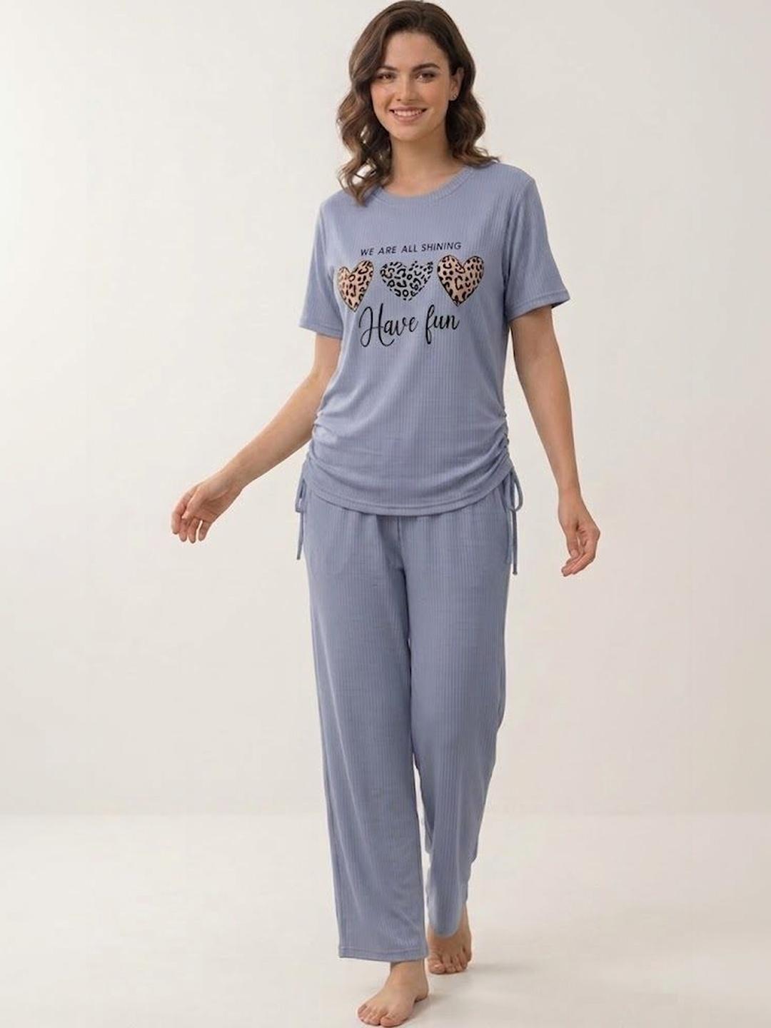 Buy BAESD Printed T Shirt With Trousers -  - Apparel for Women