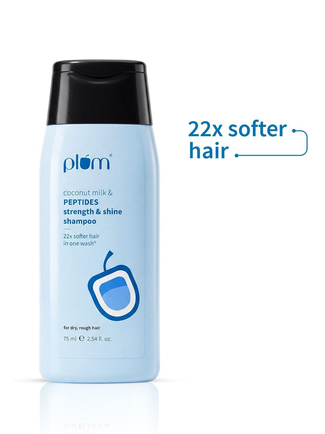 Plum Coconut Milk & Peptides Strength & Shine Shampoo - 75ml Rs. 78 - Myntra