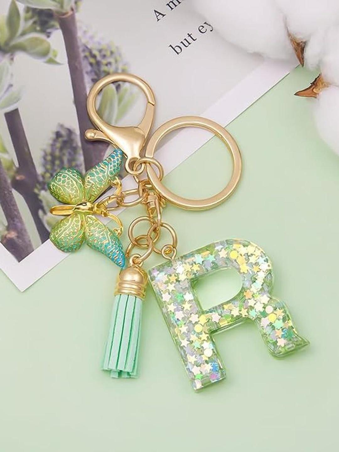 Buy EL REGALO Embellished Alphabet R Butterfly Keychain - Key Chain for ...