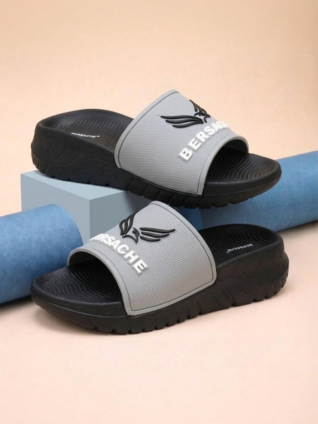 BERSACHE Men Textured Open Toe Flats - Image 1