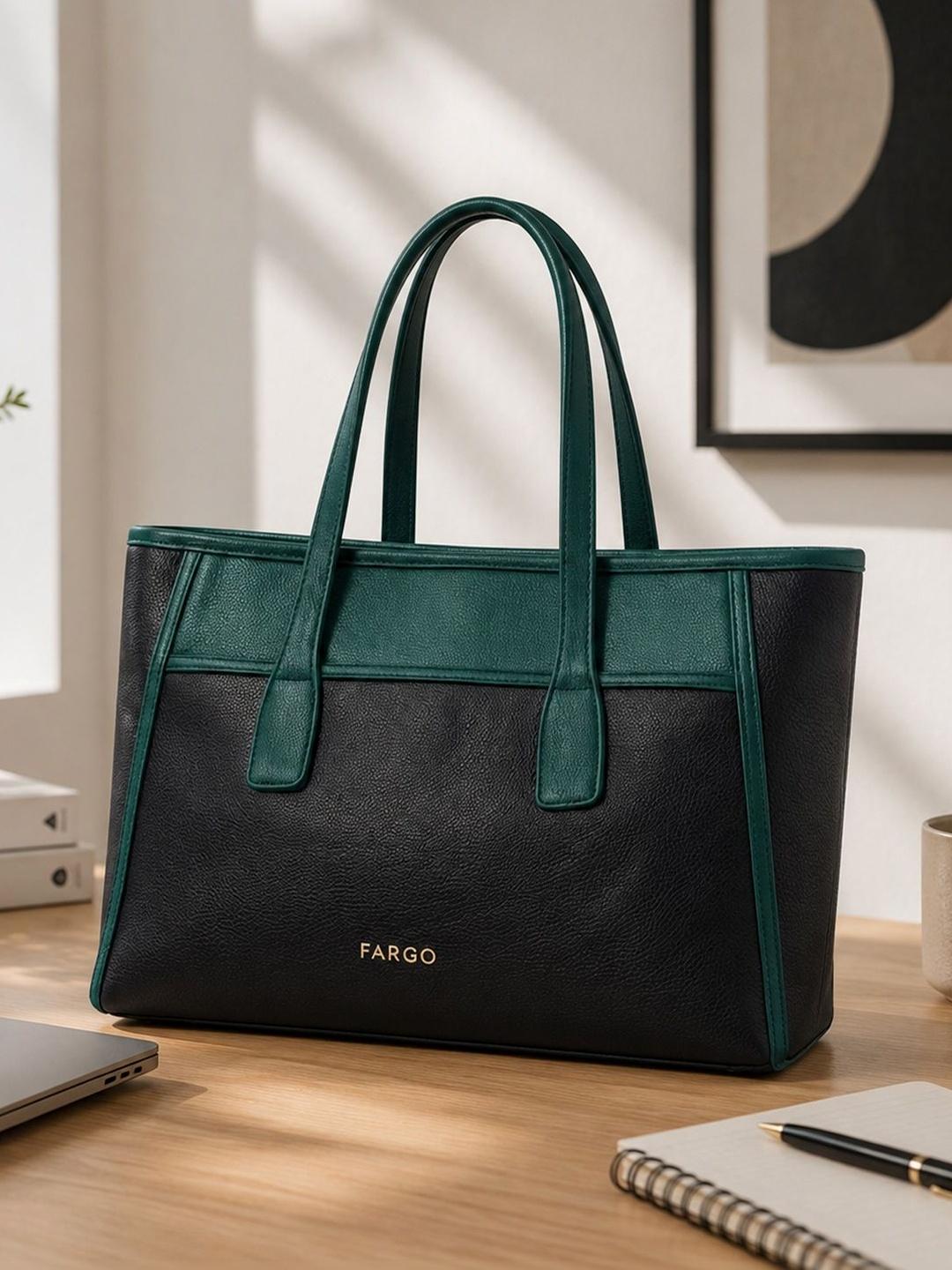 FARGO Colourblocked Vegan Leather Urbane Tote Bag