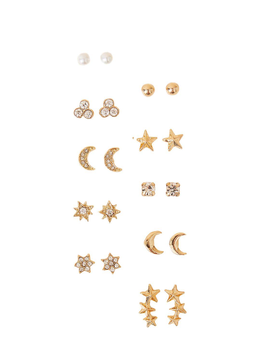 Buy Accessorize Set Of 10 Celestial Sparkle Contemporary Stud Earrings - - Accessories for Women