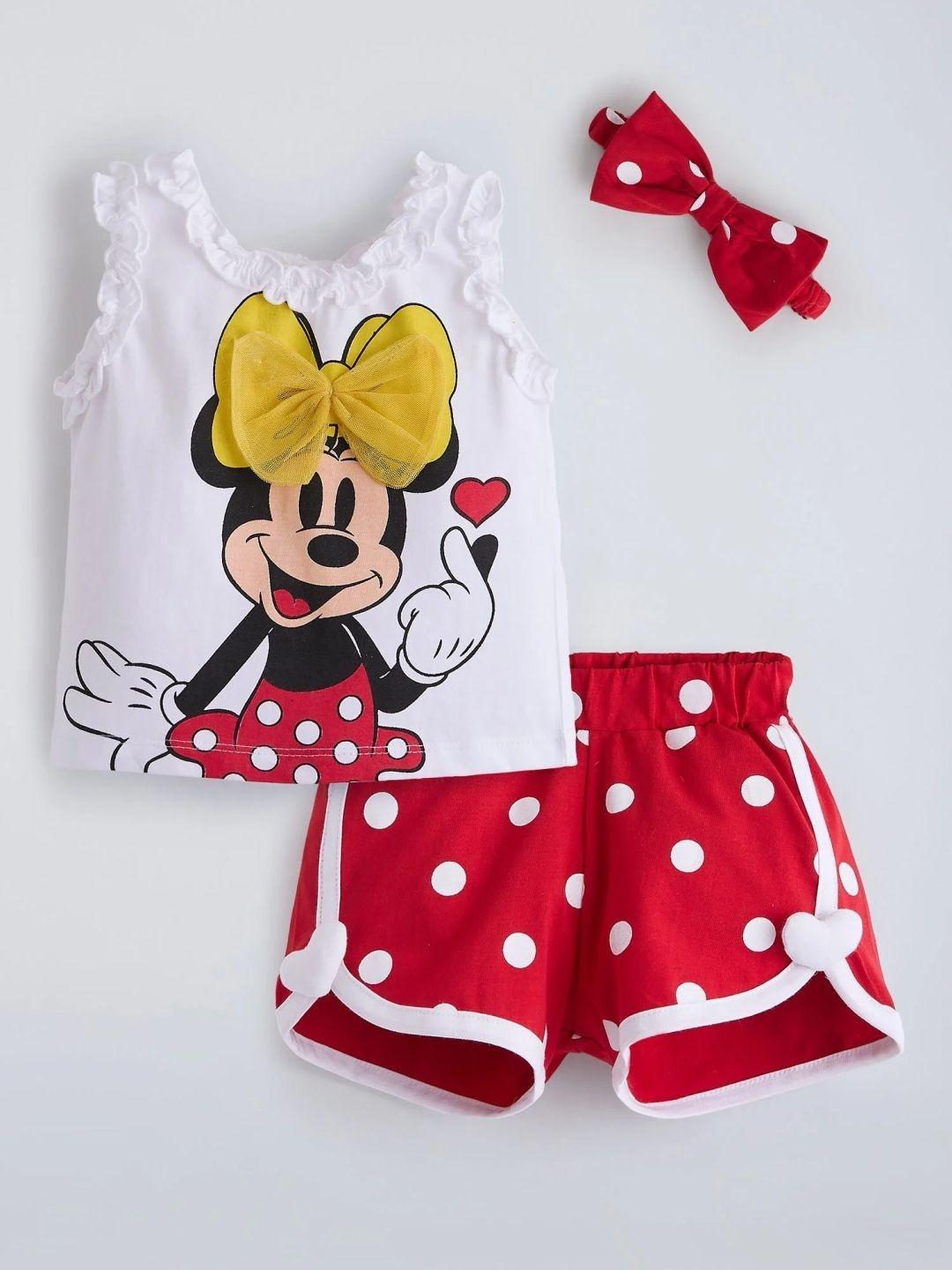 Buy Hopscotch Minnie Mouse Heart Applique Short Set - - Apparel for Girls