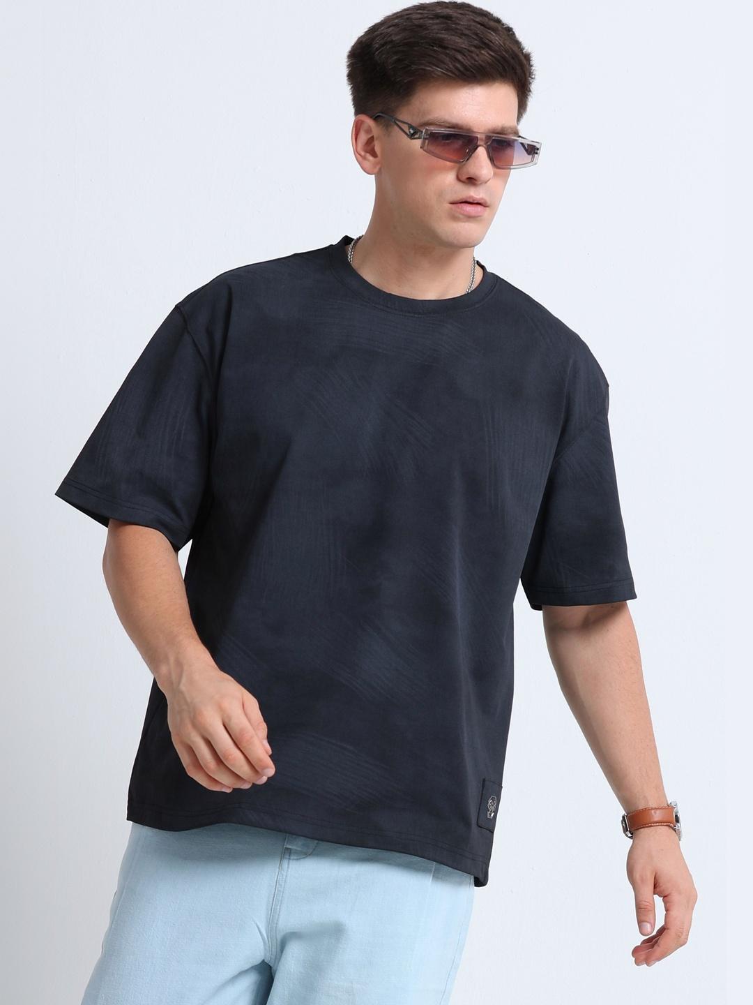 Blu MNKY Men Drop-Shoulder Boxy T-Shirt - Image 1