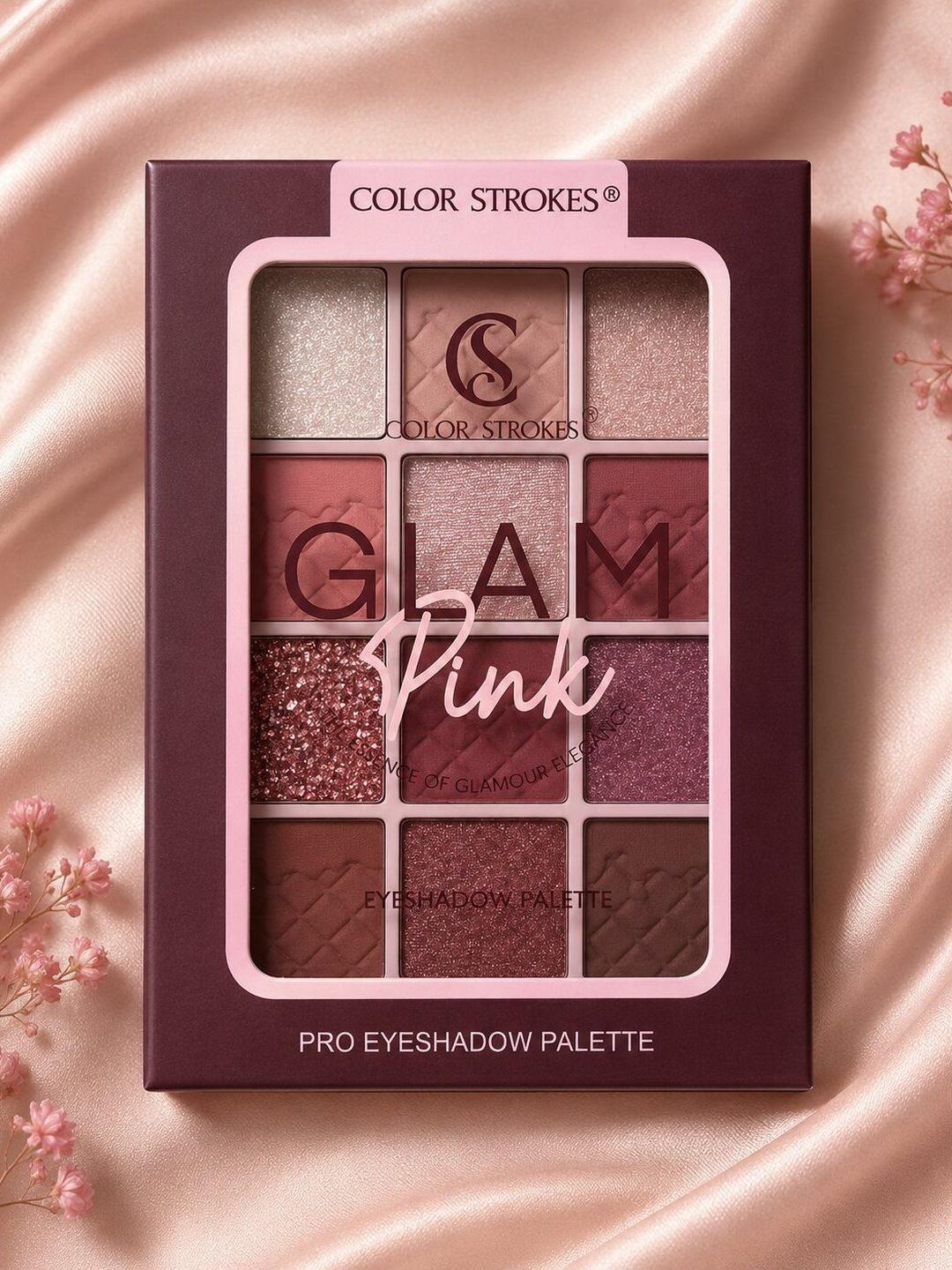 Buy Color Strokes 10 Shade Matte Shimmer & Glitter Eyeshadow Palette 18 G Glam Pink.B - - Personal Care for Unisex