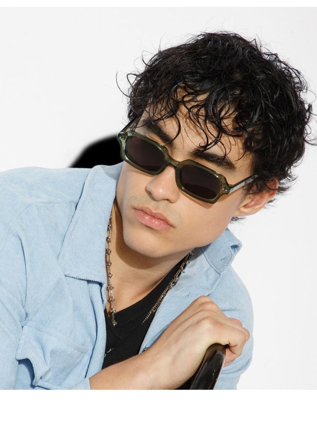 Buy SALTY Men UV Protected Rectangle Sunglasses SG0005 GR BK ALPHA - - Accessories for Men