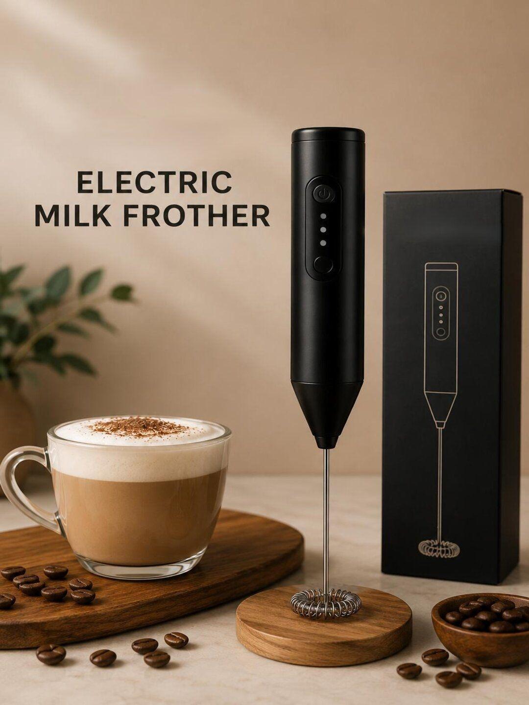FINARO Black Portable Rechargeable Coffee Beater