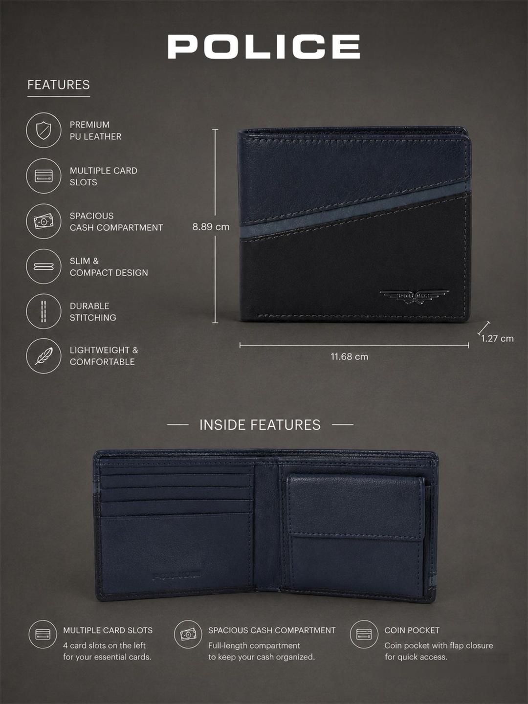 Buy Police Men Leather Two Fold Wallet - - Accessories for Men