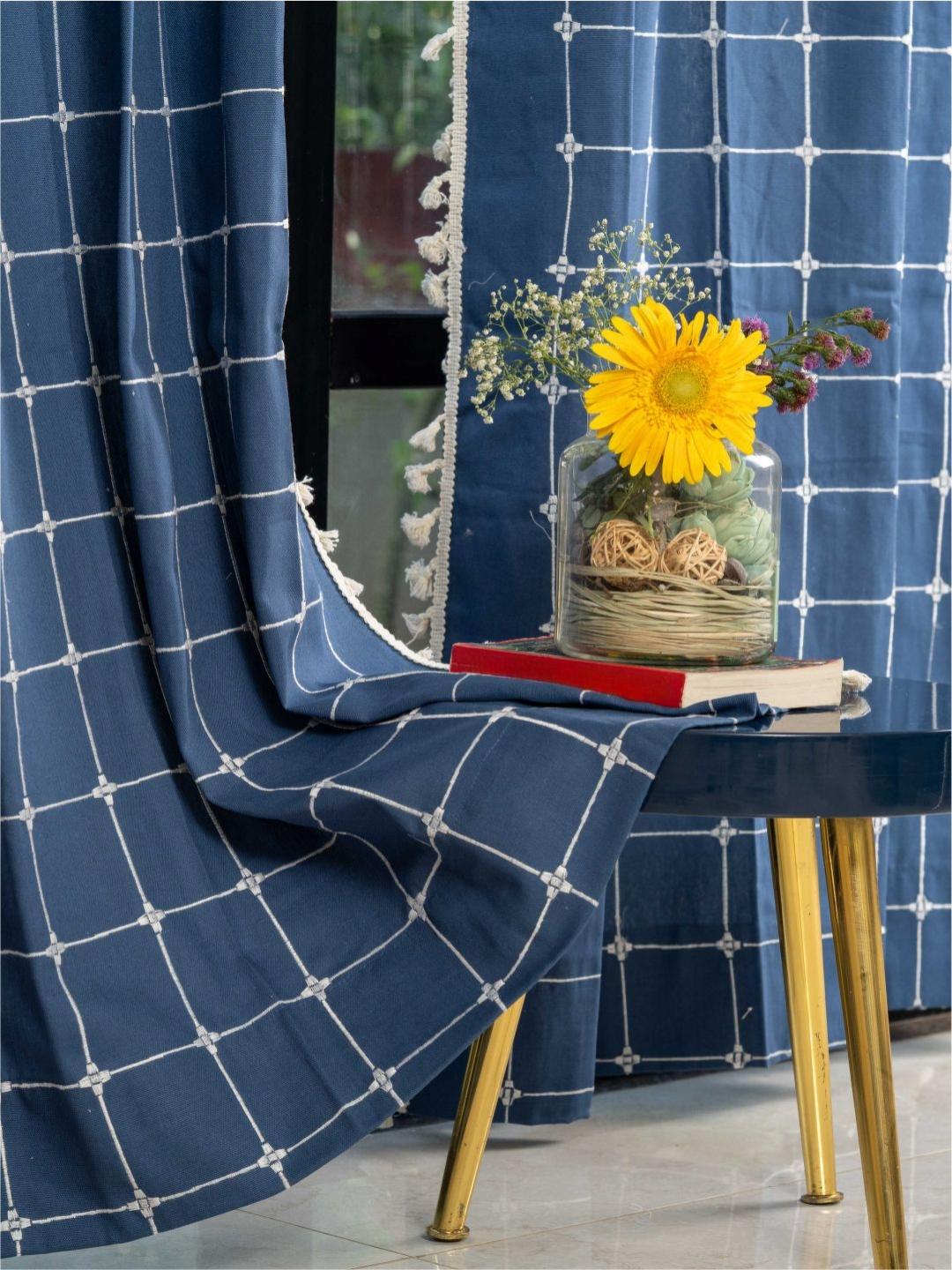 Buy URBAN SPACE Embroidered Cotton Eyelet Window Curtain -  - Home for Unisex