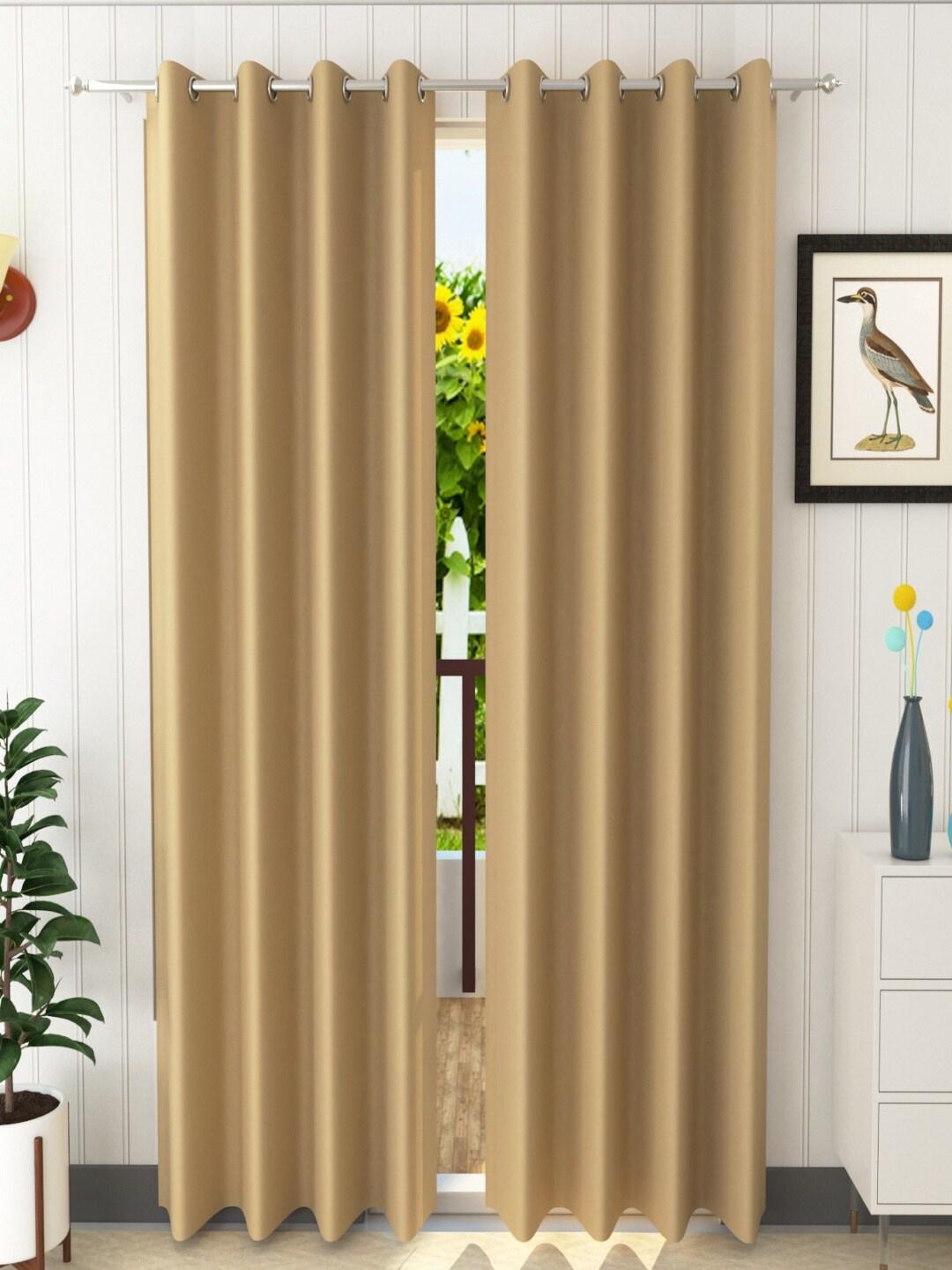 Buy Homefab India Beige Set Of 2 Black Out Window Curtains -  - Home for Unisex