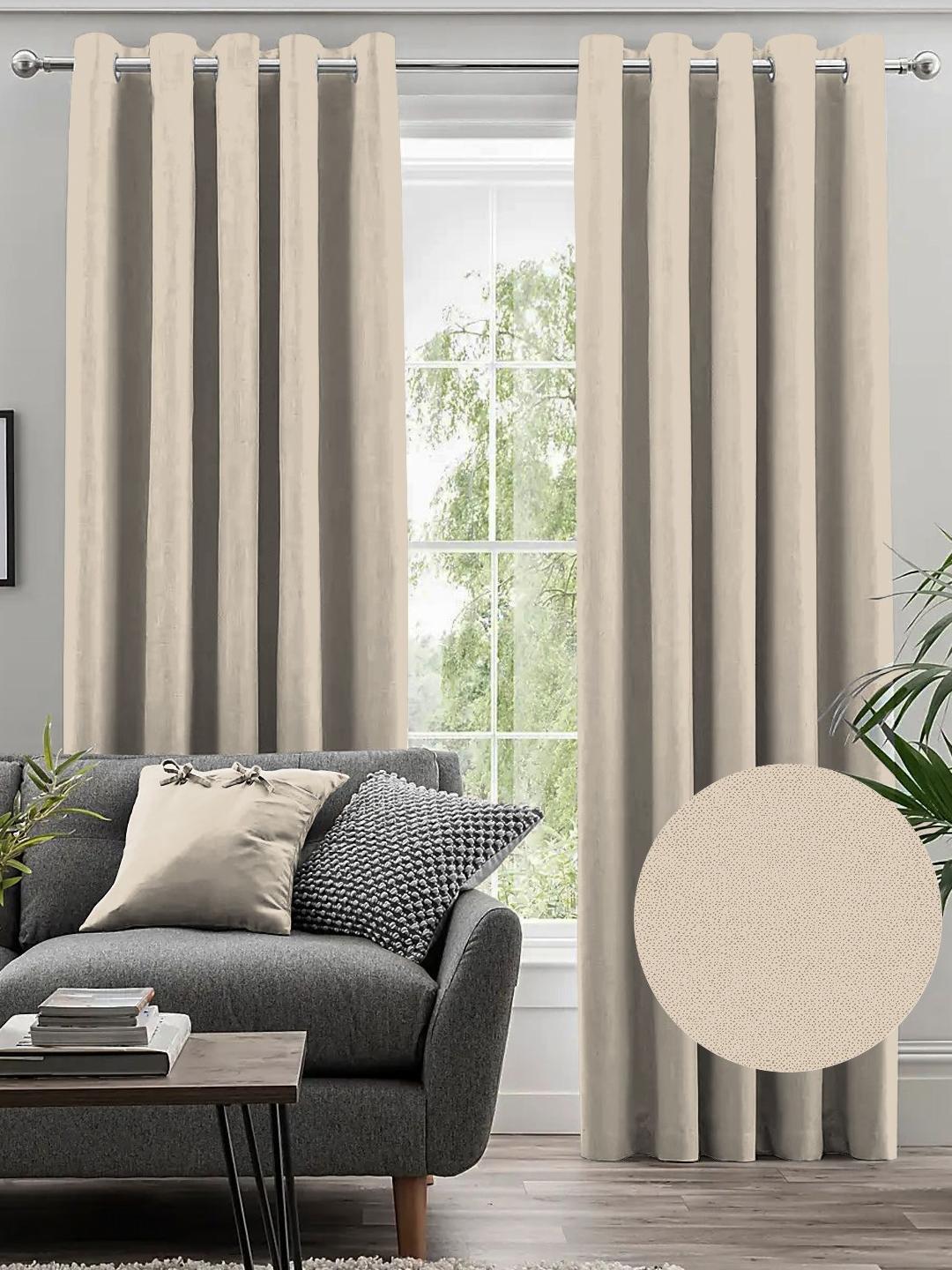 Buy Nefertiti Home Brown 2 Pieces Black Out Long Door Curtains -  - Home for Unisex