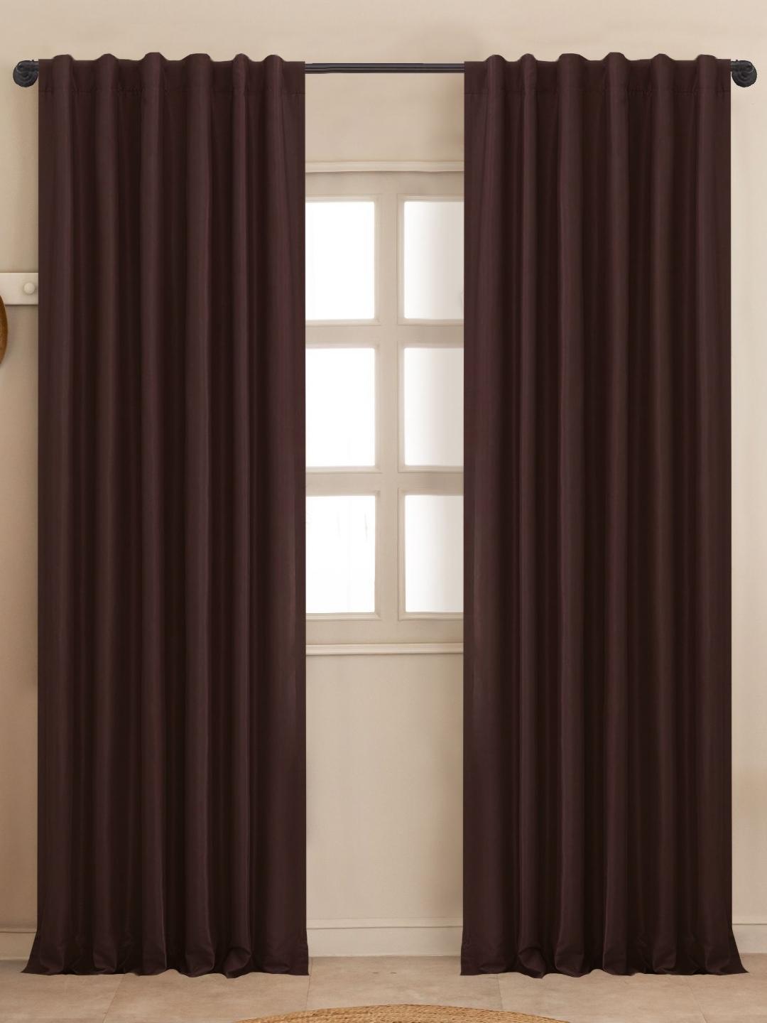 Buy HOMEMONDE Brown 2 Pieces Blackout Door Curtains -  - Home for Unisex