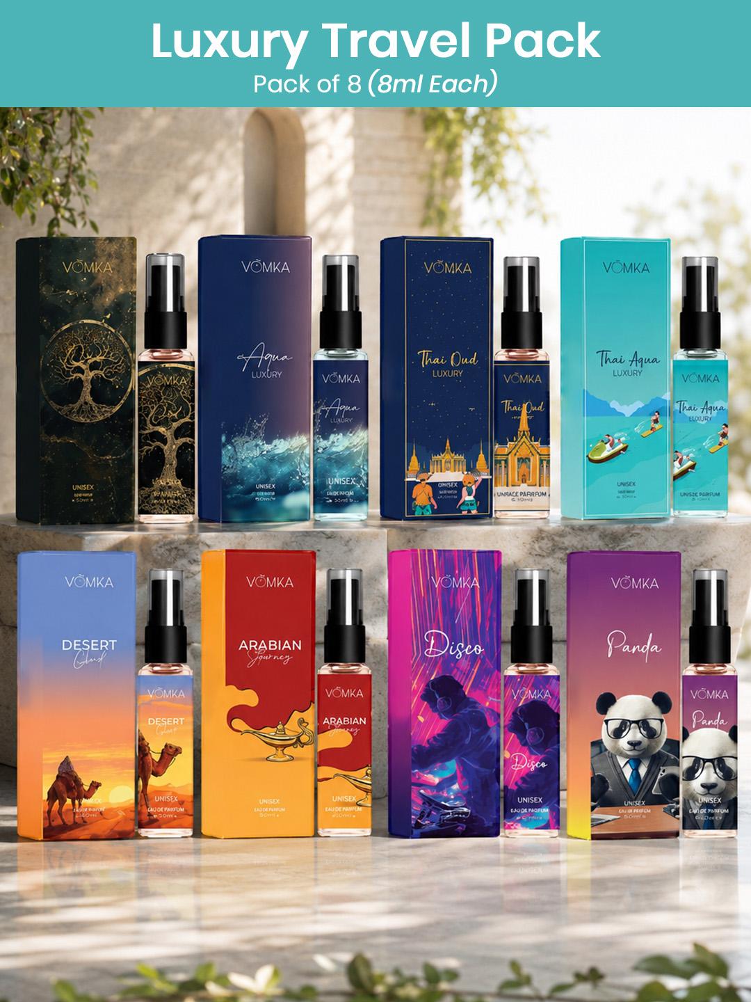 Buy VOKKA Set Of 8 Long Lasting Pocket Perfume 8ml Each - - Personal Care for Unisex
