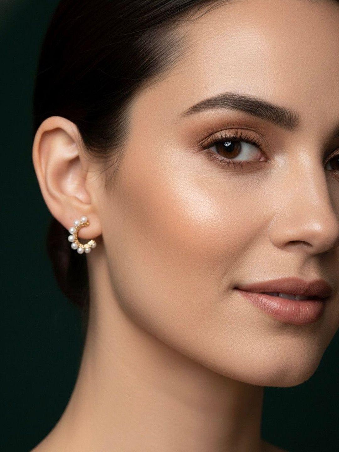 Buy DURATI Crescent Shaped Half Hoop Earrings - - Accessories for Women