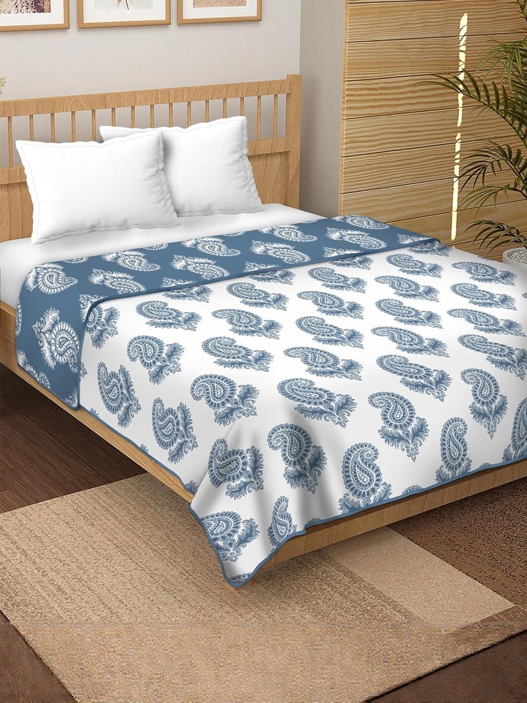 Buy Anadhika Blue Floral AC Room Double Bed Dohar -  - Home for Unisex