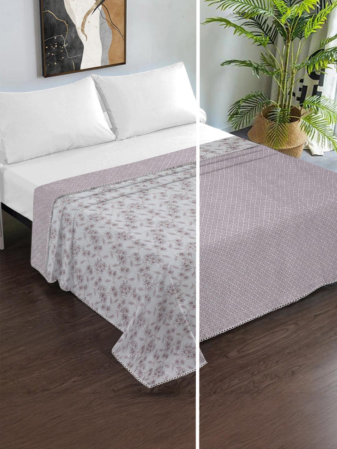 Buy Myntra Elegant Homes Pink & White Floral AC Room 150 GSM Double Bed Dohar -  - Home for Unisex