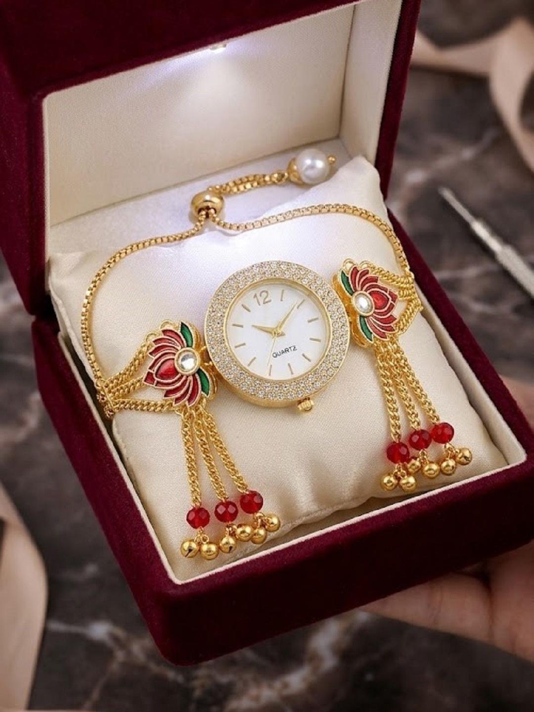 Buy WATCHSTAR Women Dial & Stainless Steel Bracelet Style Straps Analogue Watch Kashmiri Red KamalJKPJN -  - Accessories for Women