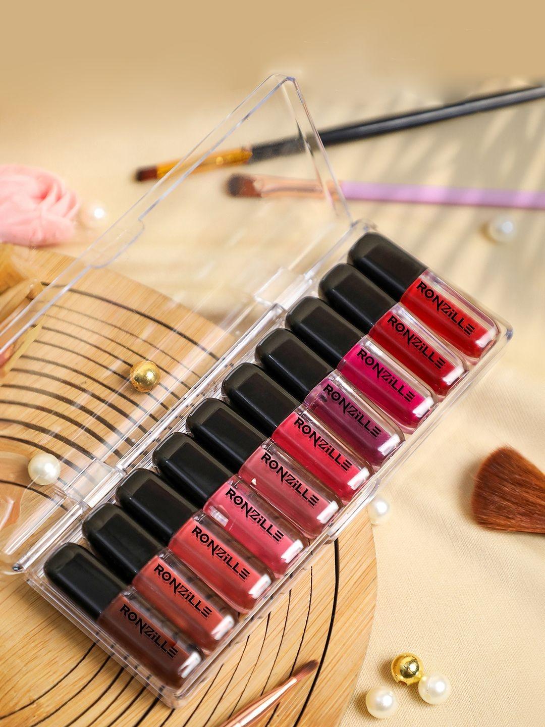 Buy Ronzille Set Of 10 Matte Waterproof Non Transfer Liquid Lipstick 1.2 Ml Each - - Personal Care for Unisex