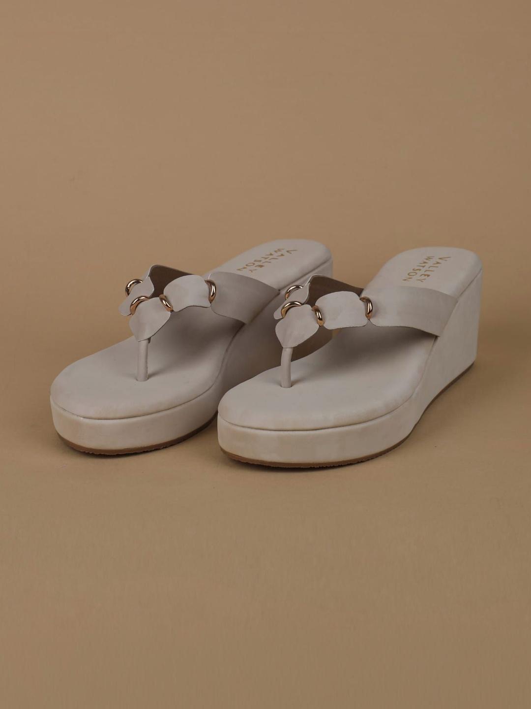 Buy VALLEY WATSON Textured Velvet Wedge Sandals - Heels for Women ...