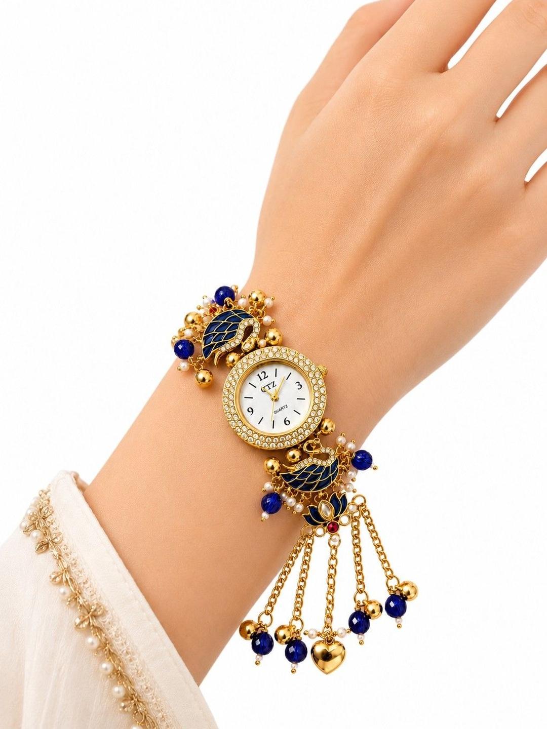 Buy ARISTAL Jewellery Women Dial & Embellished Straps Analogue Watches Blue Swan & Lotus Watch - - Accessories for Women