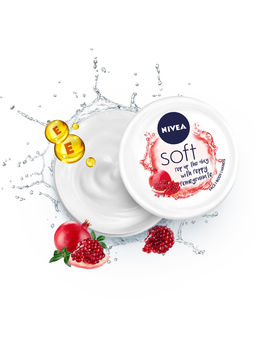 Buy Nivea Soft Light Moisturizer Cream Peppy Pomegranate For Face Hands & Body 200 Ml - - Personal Care for Unisex