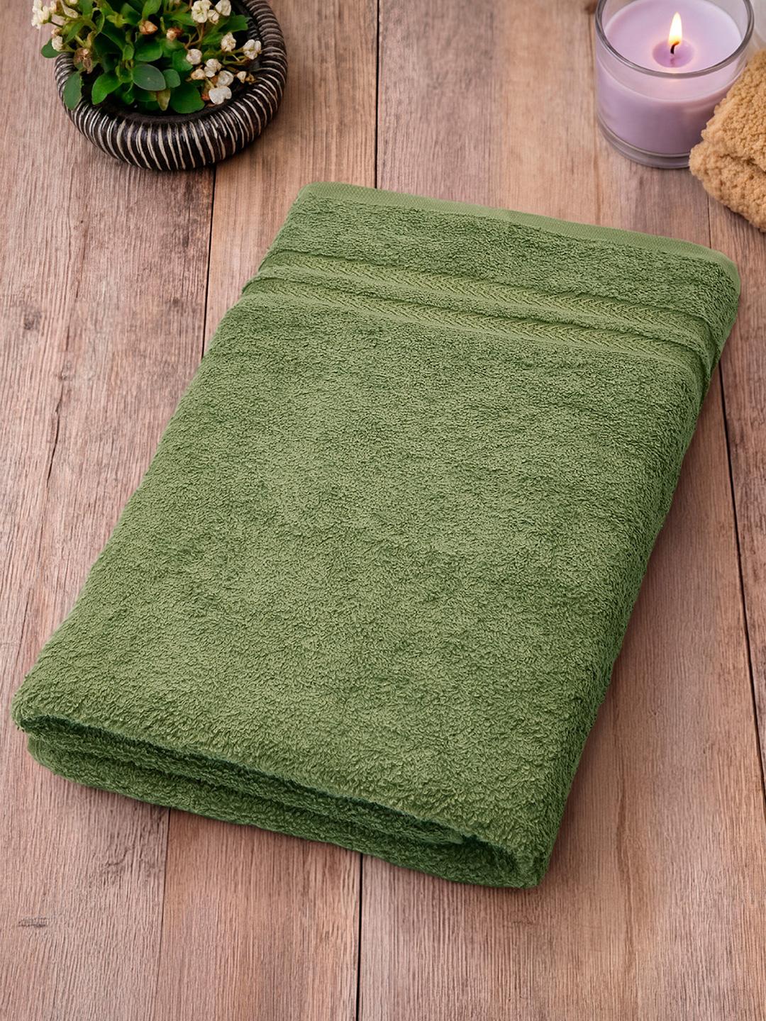 Buy Welspun Green 100% Cotton 380 GSM Super Soft Unisex Adult Quick Dry Bath Towel 70x150cm - - Home for Unisex