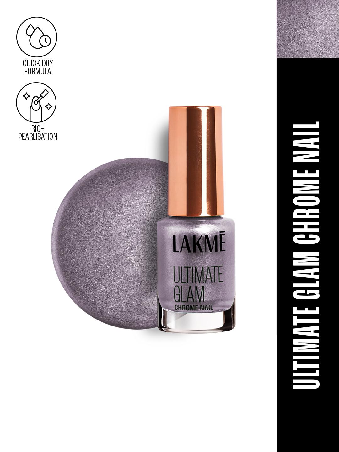 Buy Lakme Ultimate Glam Chrome Nail Paint With Quick Dry Formula 6 Ml Lilac - - Personal Care for Women