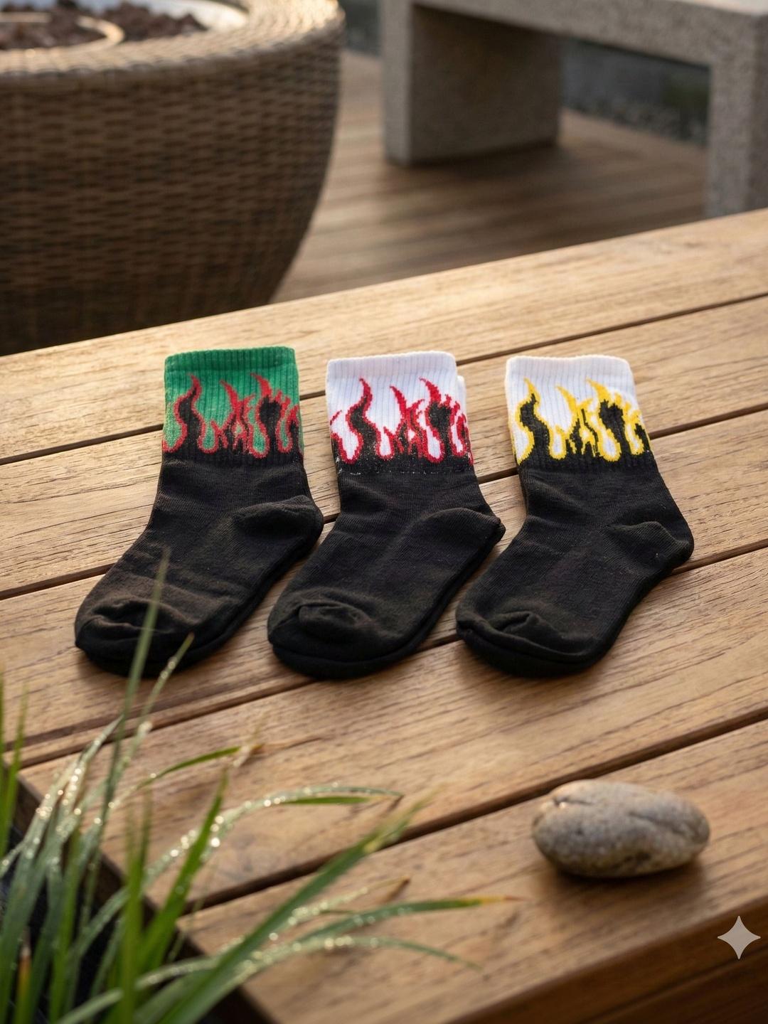 Buy Moda Rapido Men Pack Of 3 Cotton Blend Patterned Above Ankle Socks - - Accessories for Men