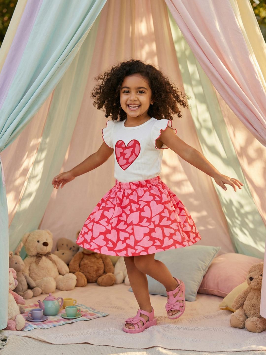 Buy Nauti Nati Ord Printed Top With Skirt -  - Apparel for Girls