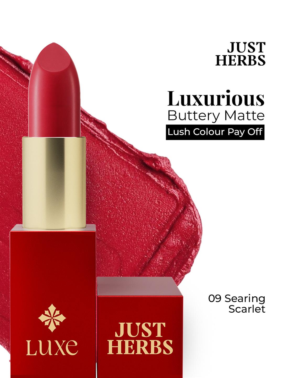 Buy Just Herbs Luxe Satin Melt High Shine Lipstick With Jojoba Oil Searing Scarlet 09 - - Personal Care for Women