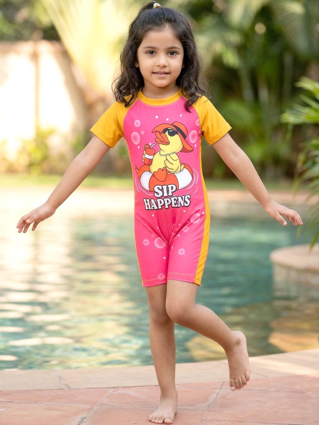 Buy KiddoPanti Girls Printed Round Neck Bodysuit - - Apparel for Girls
