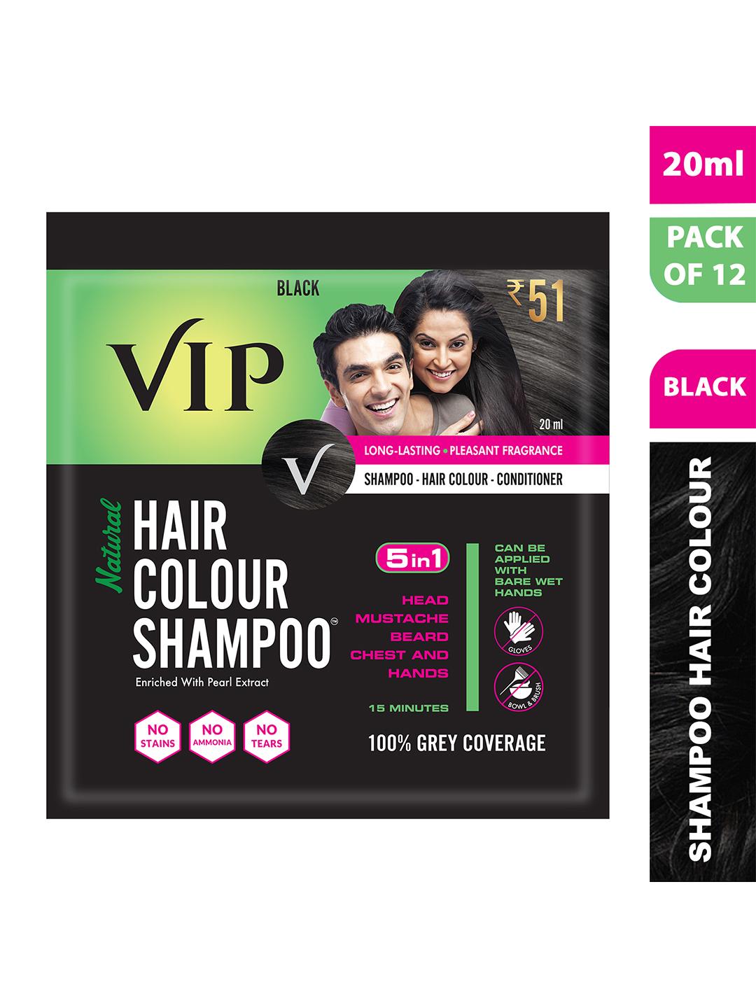 Buy VIP HAIR COLOUR SHAMPOO Set Of 12 Hair Colour   20 Ml   Black -  - Personal Care for Unisex